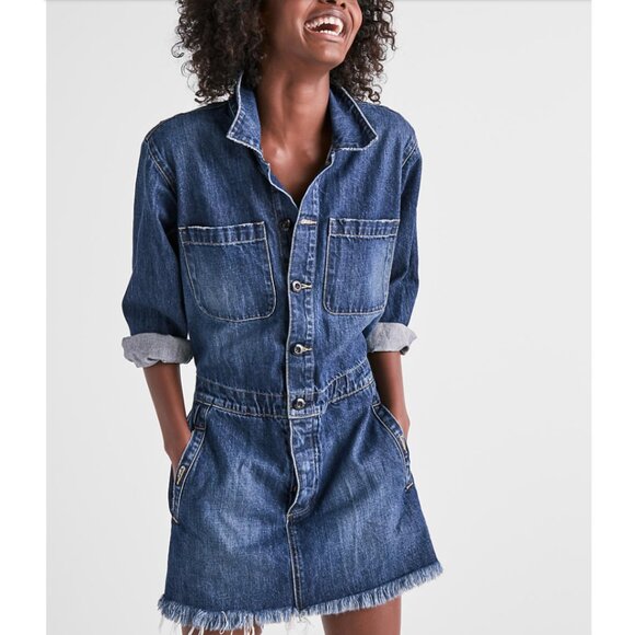 NWOT LUCKY BRAND Womens' Workwear Denim Long Sleeve Dress Size XL (PLEASE READ) - Picture 1 of 9